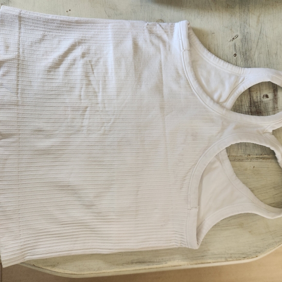 White Ribbed Tank Top - Picture 2 of 4